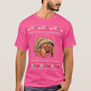 Camiseta Hermit Crab Vestindo Santa Hat Ugly Xmas Hermit Cr
