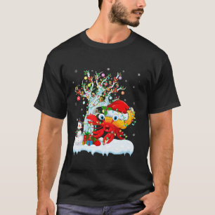 Camiseta Hermit Crab Xmas Lights Tree Santa Hat Hermit Crab