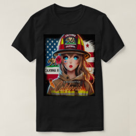 CAMISETA HERMOSA CHICA ANIME EN SOLIDARIDAD CON CALIFORNIA