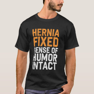 Camiseta Hernia Hérnia Humor Intacto Sobrevivente de Cirurg