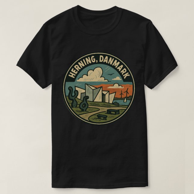 Camiseta Herning Dinamarca Arte Moderna (Frente do Design)