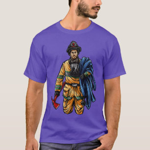 Camiseta Hero do Bombeiro Illustrador da Ilustração