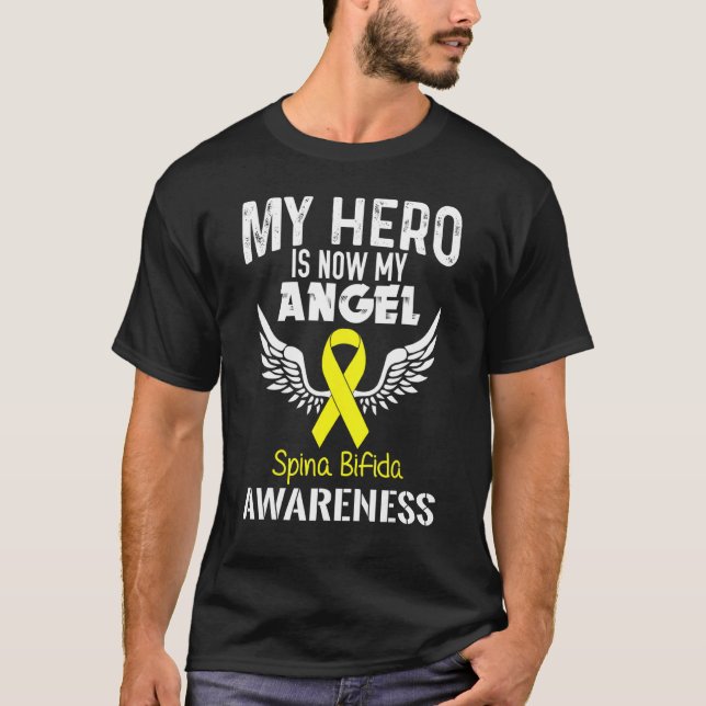 Camiseta Hero Now Angel Spina Bifida Awareness Supporter Ri (Frente)