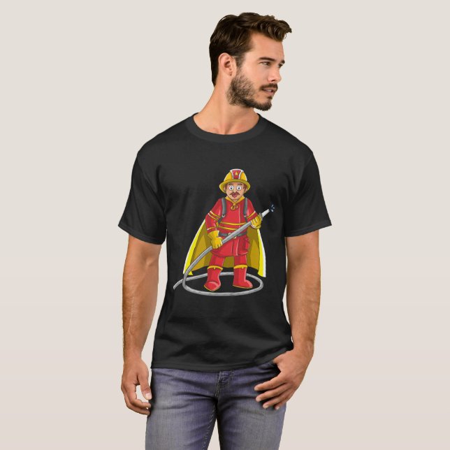 Camiseta Herói bombeiro (Frente Completa)