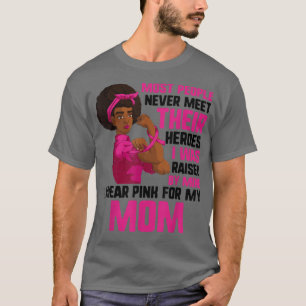 Camiseta Herói Cancer Da Mama, Mulher Negra Eu Visto Rosa P