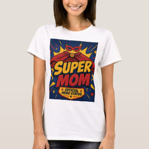 Camiseta Herói Cômico Cape Super Mãe Mãe Diverti