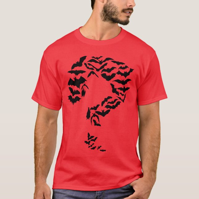 Camiseta Herói Cômico de Marca de Interrogação de Morcegos  (Frente)