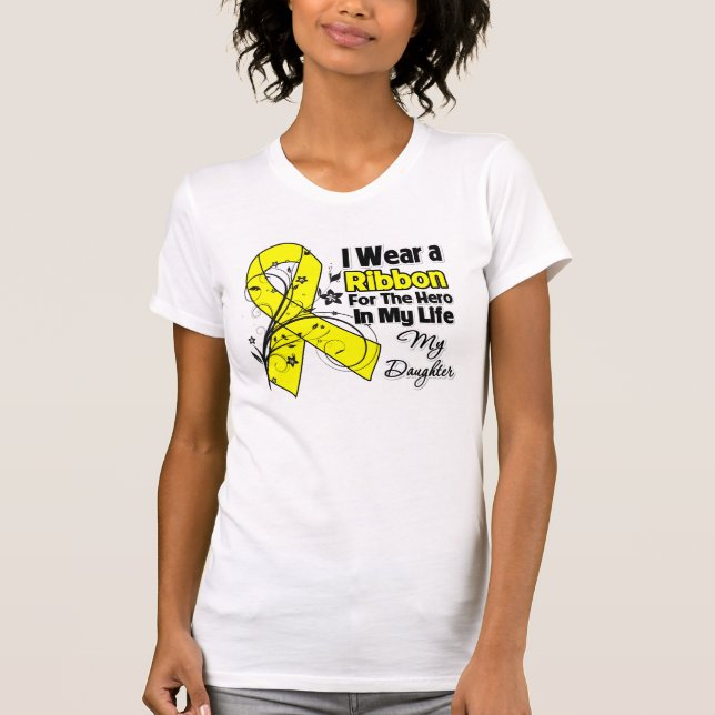 Camiseta Herói da filha em meu Sarcoma da vida (Frente)
