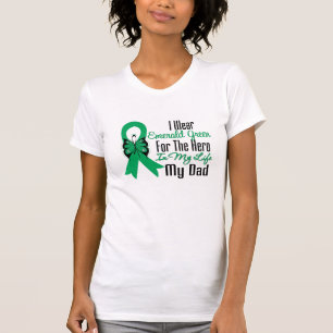 Camiseta Herói da fita do câncer de figado meu pai