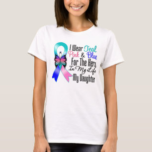 Camiseta Herói da fita do cancer de tiróide minha filha
