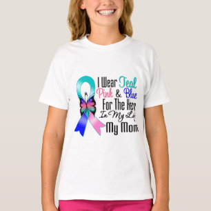 Camiseta Herói da fita do cancer de tiróide minha mamã
