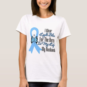 Camiseta Herói da fita do cancro da próstata meu marido