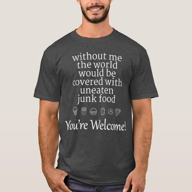 Camiseta Herói de Comida Basura hippie retrô (Frente)