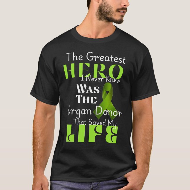 Camiseta Herói de Conscientização do Doador de Apoio Agrade (Frente)