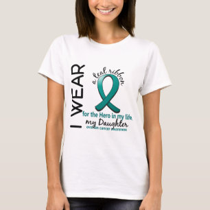 Camiseta Herói do câncer de ovário em minha filha 4 da v