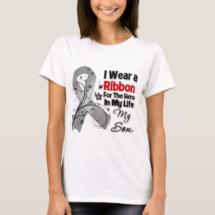 Camiseta Herói do filho em meu cancro cerebral da vida