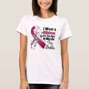 Camiseta Herói do irmão em meu cancer do pescoço da cabe