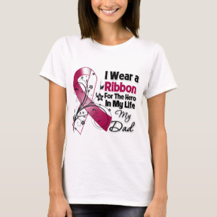 Camiseta Herói do pai em meu cancer do pescoço da cabeça