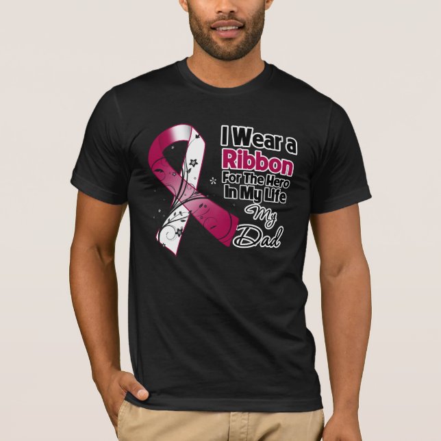 Camiseta Herói do pai em meu cancer do pescoço da cabeça da (Frente)