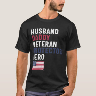 Camiseta Herói do Protetor Veterano do Pai Marido