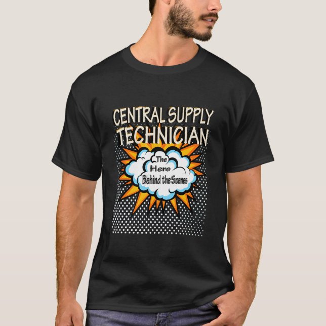 Camiseta Herói do Trabalho do Técnico de Suprimento Central (Frente)