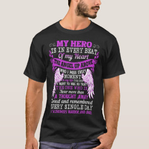 Camiseta Herói é Anjo do Pensamento do Coração Alzheimerhei