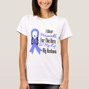 Camiseta Herói esofágico da fita do cancer meu marido