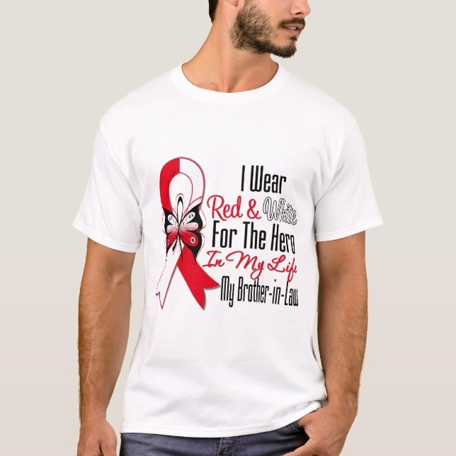 Camiseta Herói oral da fita do cancer meu cunhado (Frente)