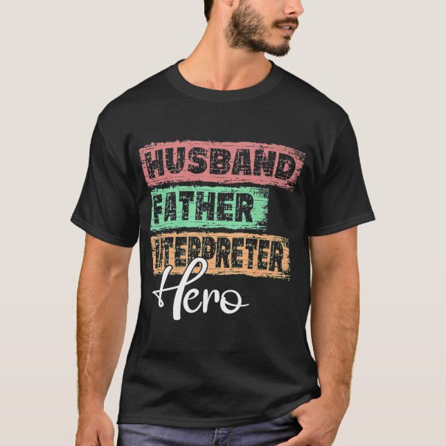 Camiseta Herói pai da Profissão Mens Intérprete (Frente)