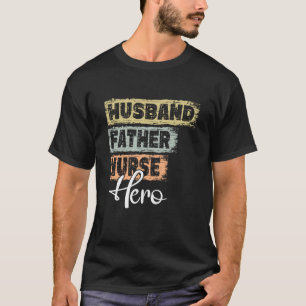 Camiseta Herói pai da profissão pai Enfermeira