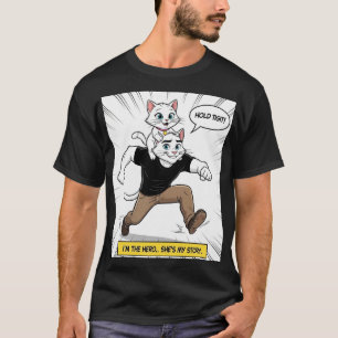 Camiseta Herói Pai de Gato – “Eu sou o herói… ela 