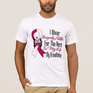 Camiseta Herói principal e de pescoço do cancer meu avô