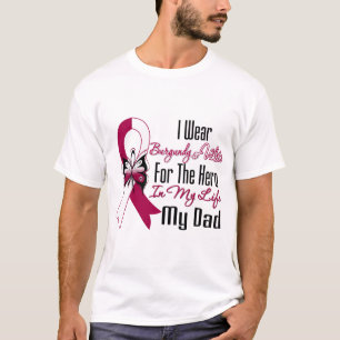 Camiseta Herói principal e de pescoço do cancer meu pai