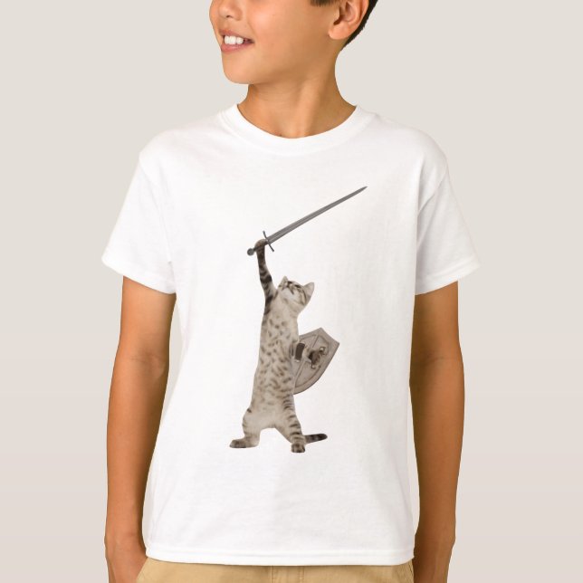 Camiseta Heroic Warrior Knight Cat (Frente)