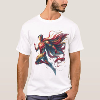 Camiseta Heroico Brilho: T-Shirt De Arte Super Herói Pintad