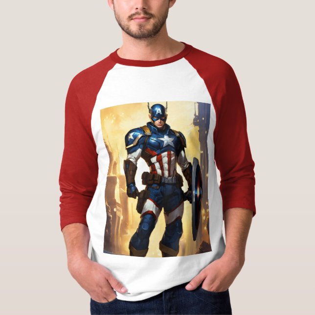 Camiseta "Heroico Capitão América T-Shirt" (Frente)