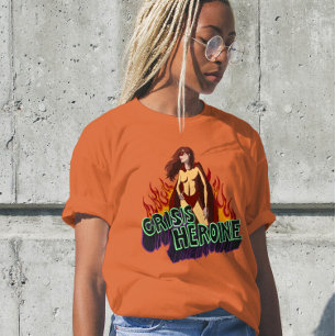 Camiseta Heróina da Crise Engraçada Energia Caótica Retro C