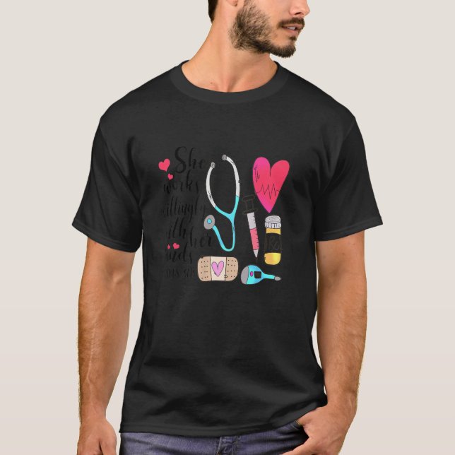 Camiseta Heroínas da Saúde que Trabalha Proverbs Gra (Frente)