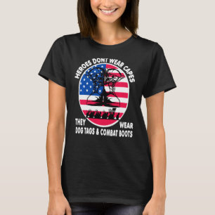 Camiseta Heroínas Não Vestem Capas que Vestem Dog tags Mili