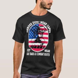 Camiseta Heroínas Não Vestem Capas que Vestem Dog tags Mili