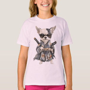 Camiseta Heróis Chihuahua – Desenho à Mão em Aquarela