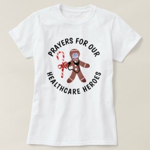 Camiseta Heróis da Saúde de Natal Enfrentam Máscara Ging