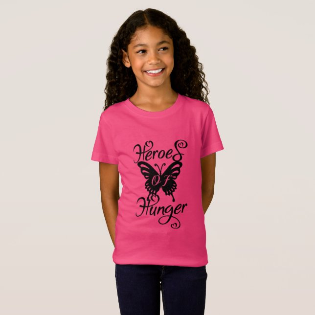 Camiseta Heróis da Tee das Raparigas Fome (Frente Completa)