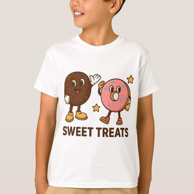 Camiseta Heróis doces - Adventuro delicioso da Cookie e Ros (Frente)