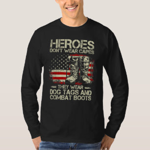 Camiseta Heróis Não Usam Capas Eles Usam Placas De Identifi