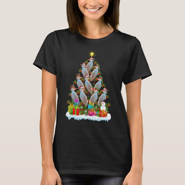 Camiseta Heron Bird   Xmas Holiday   Heron Christmas Tree (Frente)
