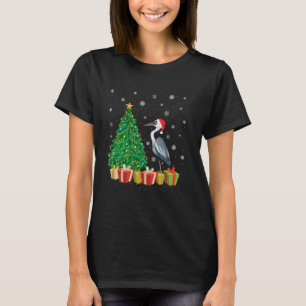 Camiseta Heron Xmas Tree Lighting Santa Hat Heron Natal