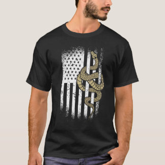 Camiseta Herpetologista American Flag Cobra