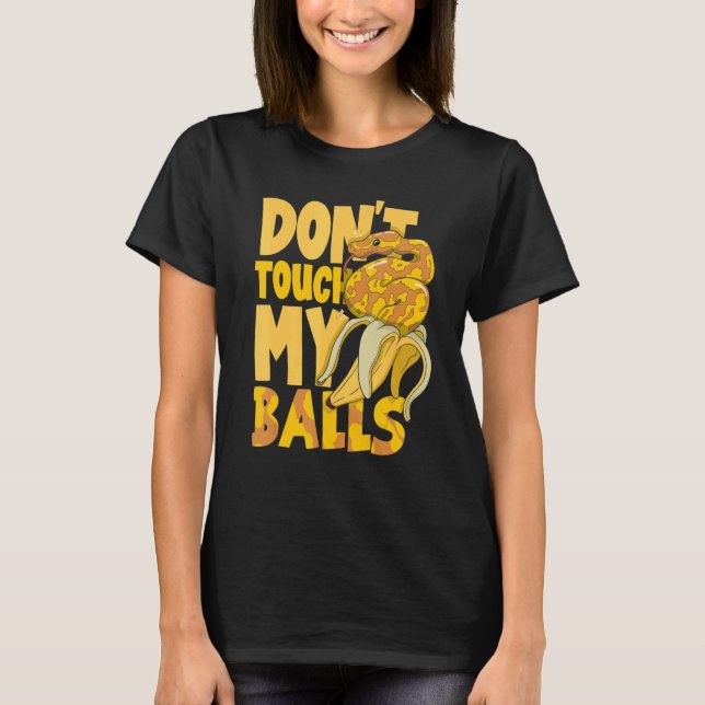Camiseta Herpetólogo do Cobra de Python Ball Não Toque em M (Frente)
