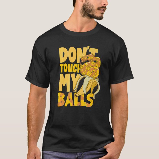 Camiseta Herpetólogo do Cobra de Python Ball Não Toque no M (Frente)